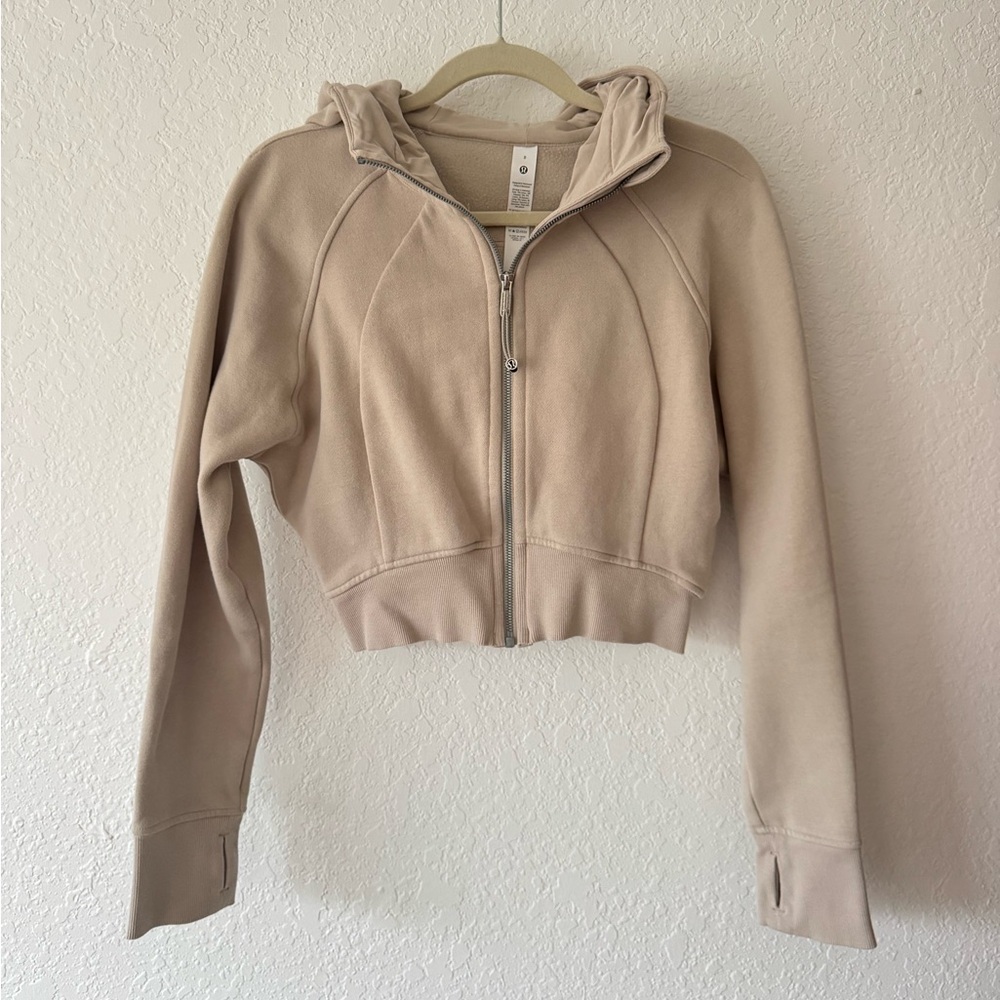 lululemon athletica Beige Cropped Hoodie